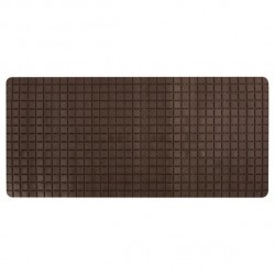 MSV Tapis Fond de baignoire antidérapant Caoutchouc QUADRO 36x76cm Chocolat