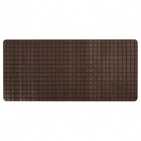 MSV Tapis Fond de baignoire antidérapant Caoutchouc QUADRO 36x76cm Chocolat MSV
