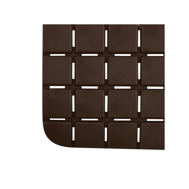 MSV Tapis Fond de baignoire antidérapant Caoutchouc QUADRO 36x76cm Chocolat MSV