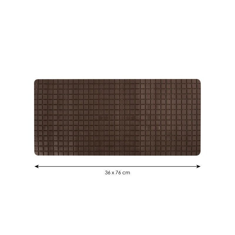 MSV Tapis Fond de baignoire antidérapant Caoutchouc QUADRO 36x76cm Chocolat MSV