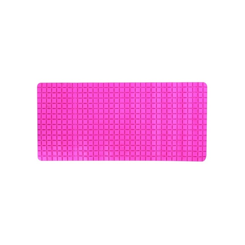 MSV Tapis Fond de baignoire antidérapant Caoutchouc QUADRO 36x76Cm Fuschia MSV