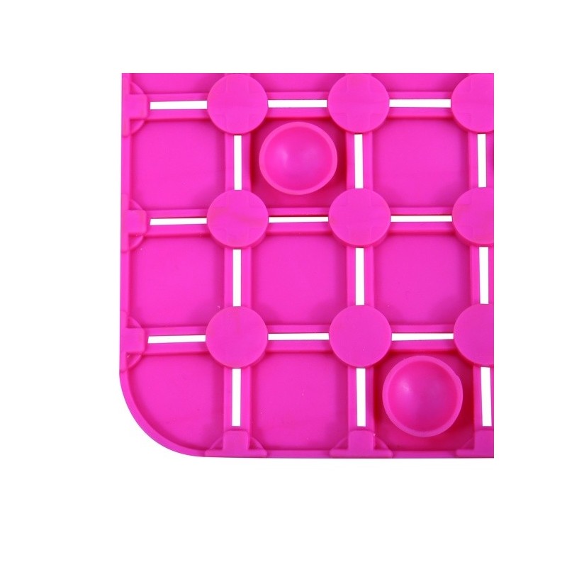 MSV Tapis Fond de baignoire antidérapant Caoutchouc QUADRO 36x76Cm Fuschia MSV