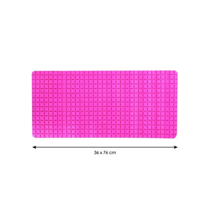 MSV Tapis Fond de baignoire antidérapant Caoutchouc QUADRO 36x76Cm Fuschia MSV