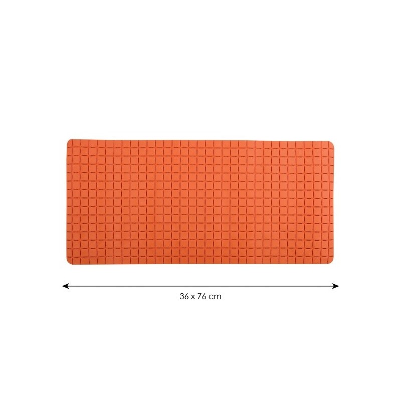 MSV Tapis Fond de baignoire antidérapant Caoutchouc QUADRO 36x76cm Orange MSV