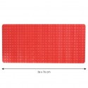 MSV Tapis Fond de baignoire antidérapant Caoutchouc QUADRO 36x76cm Rouge MSV