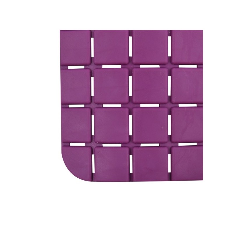 MSV Tapis Fond de baignoire antidérapant Caoutchouc QUADRO 36x76cm Violet MSV
