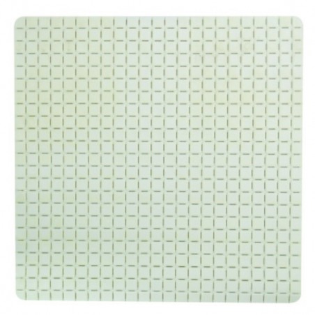 MSV Tapis Fond de douche antidérapant Caoutchouc QUADRO 54x54cm Blanc MSV