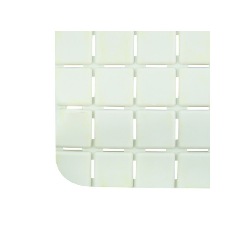 MSV Tapis Fond de douche antidérapant Caoutchouc QUADRO 54x54cm Blanc MSV