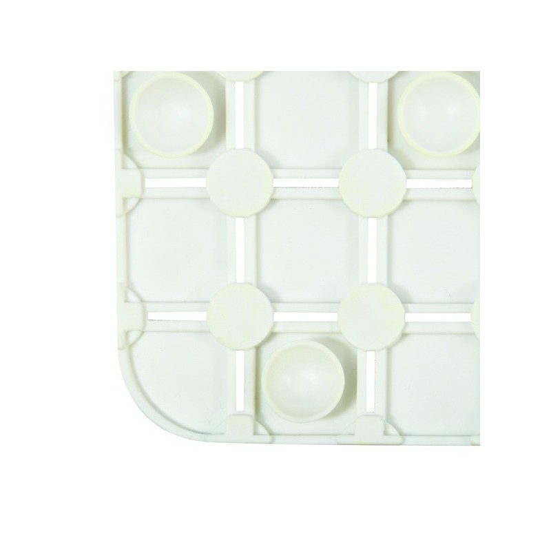 MSV Tapis Fond de douche antidérapant Caoutchouc QUADRO 54x54cm Blanc MSV