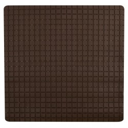 MSV Tapis Fond de douche antidérapant Caoutchouc QUADRO 54x54cm Chocolat