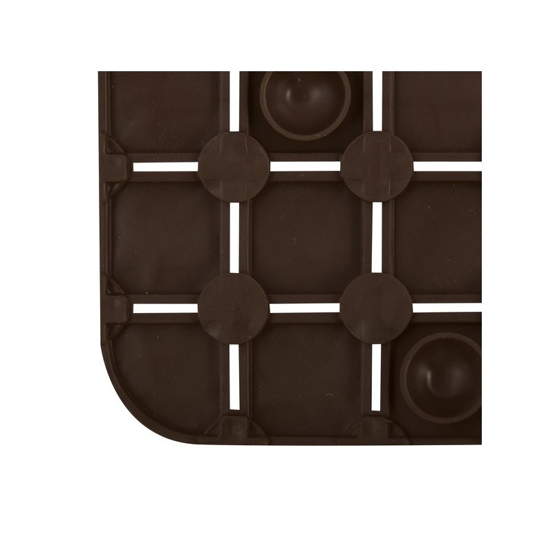 MSV Tapis Fond de douche antidérapant Caoutchouc QUADRO 54x54cm Chocolat MSV