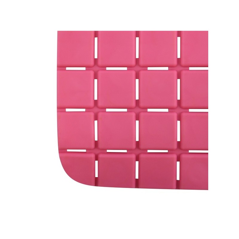 Tapis Fond de douche antidérapant Caoutchouc QUADRO 54x54cm Rose Fuschia MSV MSV