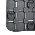 MSV Tapis Fond de douche antidérapant Caoutchouc QUADRO 54x54cm Gris MSV
