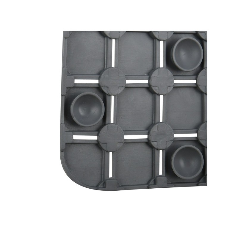 MSV Tapis Fond de douche antidérapant Caoutchouc QUADRO 54x54cm Gris MSV