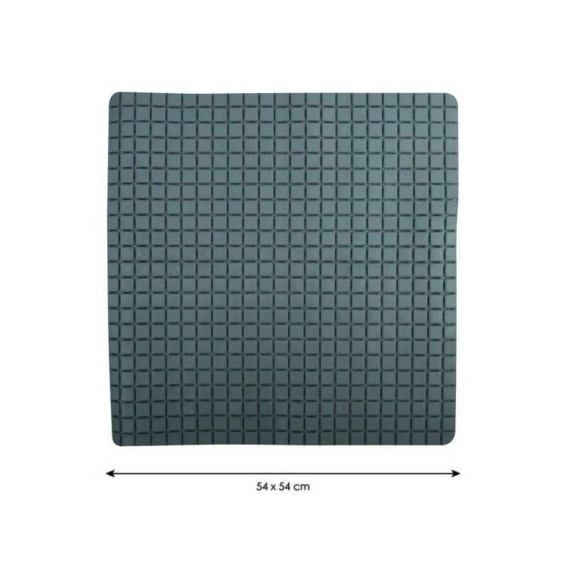 MSV Tapis Fond de douche antidérapant Caoutchouc QUADRO 54x54cm Gris MSV