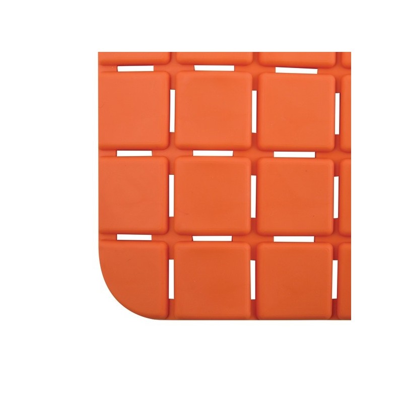 Tapis Fond de douche antidérapant Caoutchouc QUADRO 54x54cm Orange MSV MSV