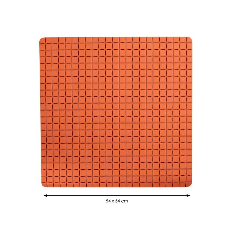 Tapis Fond de douche antidérapant Caoutchouc QUADRO 54x54cm Orange MSV MSV