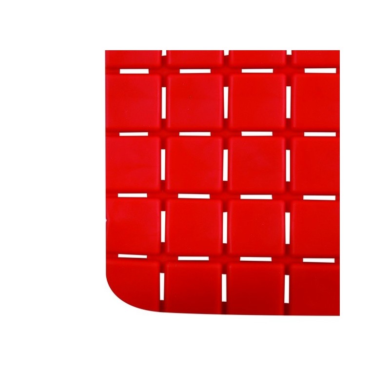 Tapis Fond de douche antidérapant Caoutchouc QUADRO 54x54cm Rouge MSV MSV