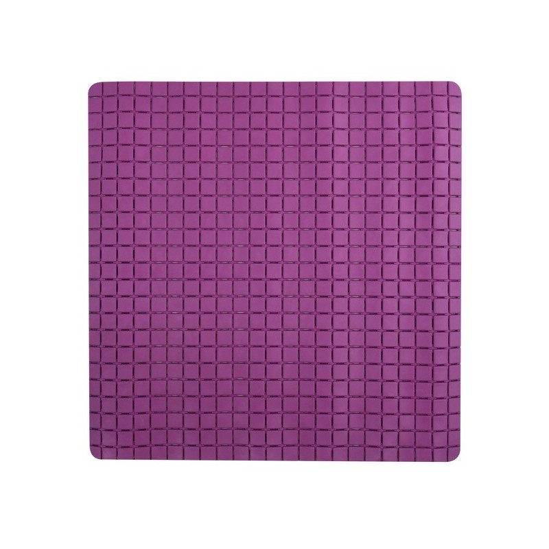 MSV Tapis Fond de douche antidérapant Caoutchouc QUADRO 54x54cm Violet MSV