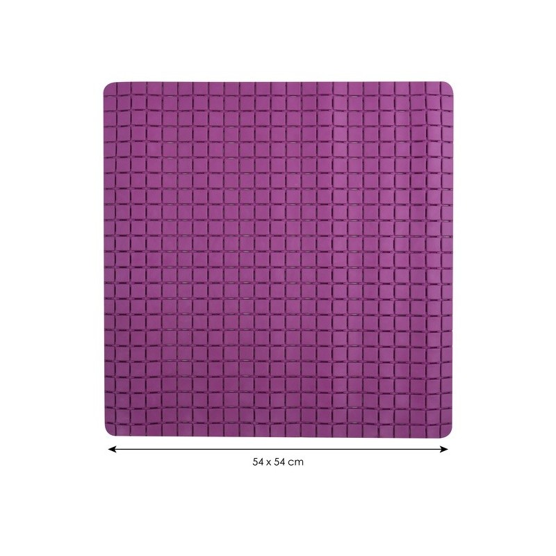 MSV Tapis Fond de douche antidérapant Caoutchouc QUADRO 54x54cm Violet MSV