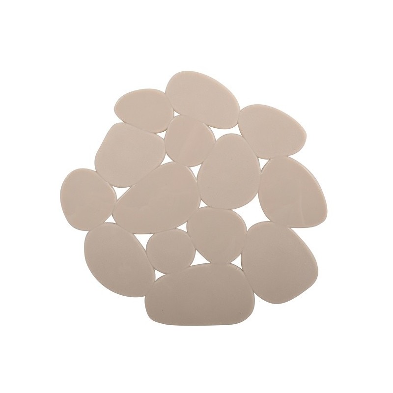 MSV Lot de 4 Tapis antiderapants de douche ou baignoire PVC GALETS 12x13cm Beige MSV