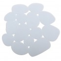 Lot de 4 Tapis antiderapants de douche ou baignoire PVC GALETS 12x13cm Blanc MSV MSV