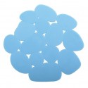 Lot de 4 Tapis antiderapants de douche ou baignoire PVC GALETS 12x13cm Bleu Ciel MSV MSV