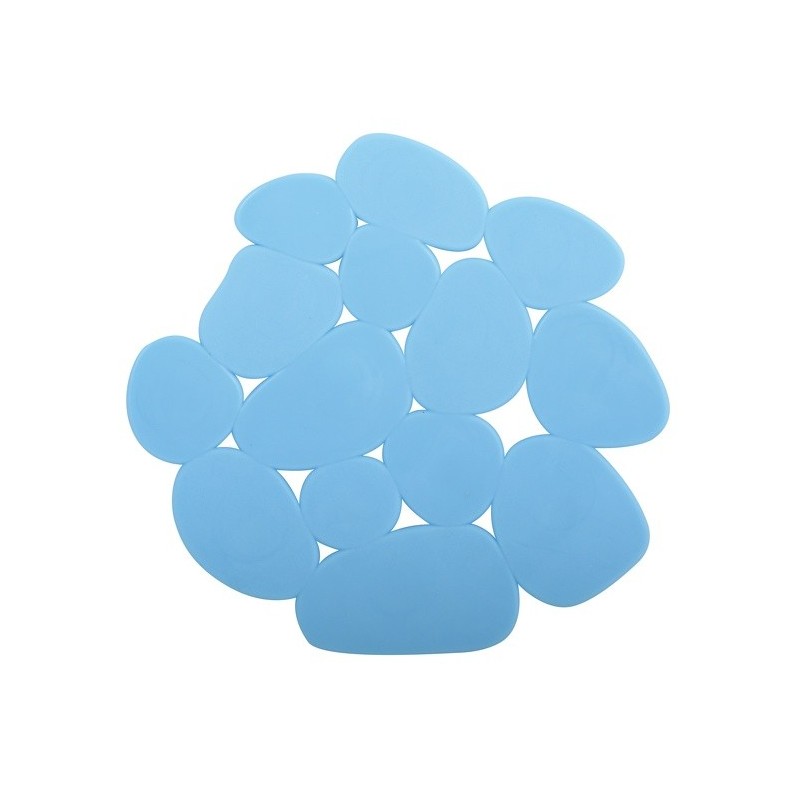 Lot de 4 Tapis antiderapants de douche ou baignoire PVC GALETS 12x13cm Bleu Ciel MSV MSV