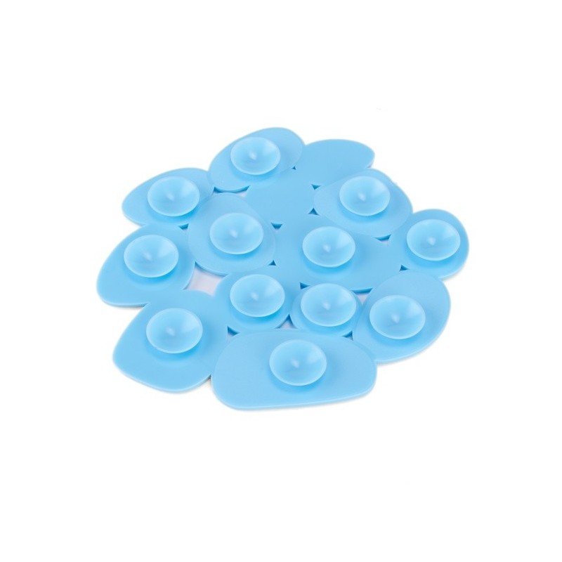 Lot de 4 Tapis antiderapants de douche ou baignoire PVC GALETS 12x13cm Bleu Ciel MSV MSV