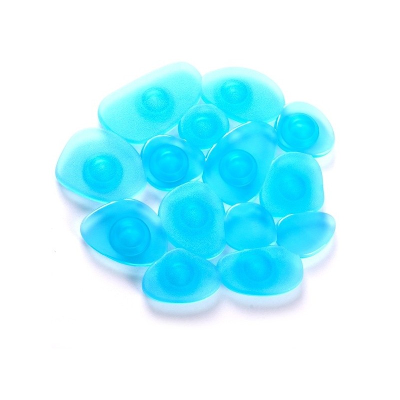 MSV Lot de 4 Tapis antiderapants de douche ou baignoire PVC GALETS 12x13cm Bleu Transparent MSV