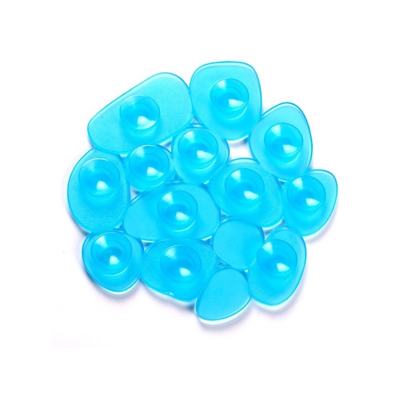 Lot de 4 Tapis antiderapants de douche ou baignoire PVC GALETS 12x13cm Bleu Transparent MSV MSV