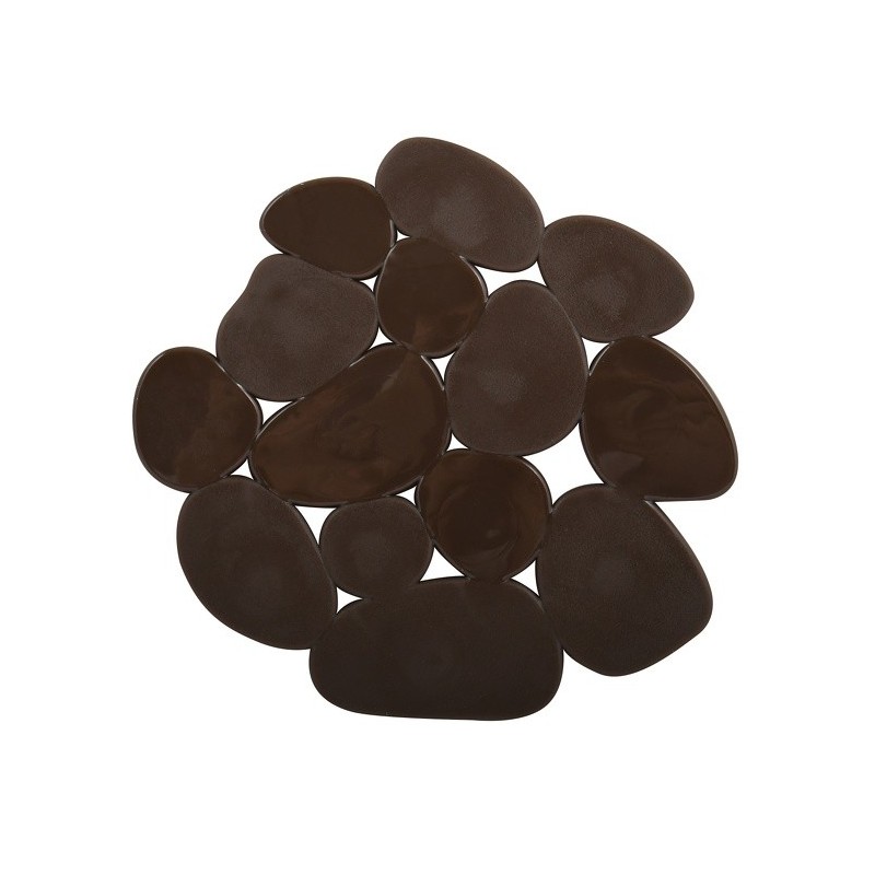 MSV Lot de 4 Tapis antiderapants de douche ou baignoire PVC GALETS 12x13cm Chocolat MSV