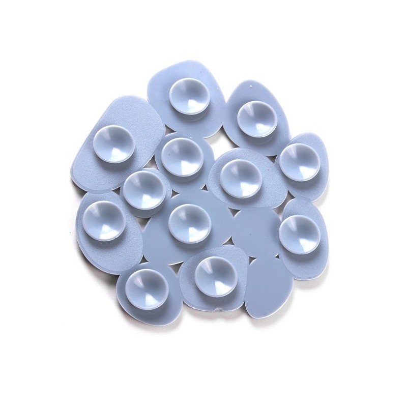 Lot de 4 Tapis antiderapants de douche ou baignoire PVC GALETS 12x13cm Gris MSV MSV