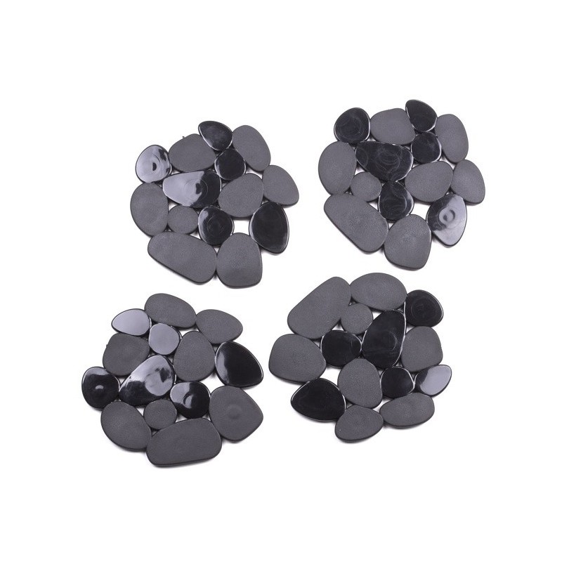 MSV Lot De 4 Tapis Antiderapants De Douche Ou Baignoire PVC Galets