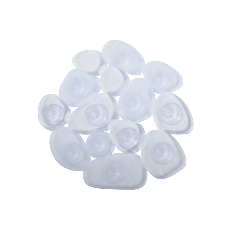 MSV Lot de 4 Tapis antiderapants de douche ou baignoire PVC GALETS 12x13cm Transparent MSV
