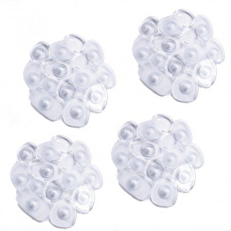 Lot de 4 Tapis antiderapants de douche ou baignoire PVC GALETS 12x13cm Transparent MSV MSV