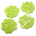MSV Lot de 4 Tapis antiderapants de douche ou baignoire PVC GALETS 12x13cm Vert Anis MSV