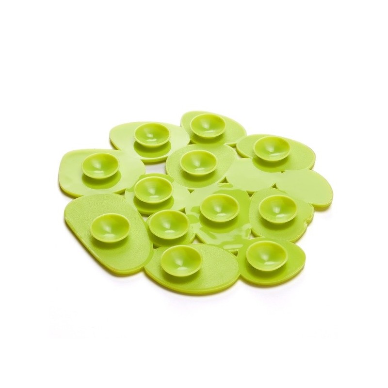 MSV Lot de 4 Tapis antiderapants de douche ou baignoire PVC GALETS 12x13cm Vert Anis MSV