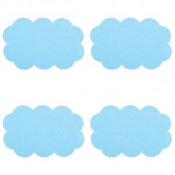 MSV Lot de 4 Tapis antiderapants de douche ou baignoire PVC NUAGES 14,5x9cm Bleu Ciel