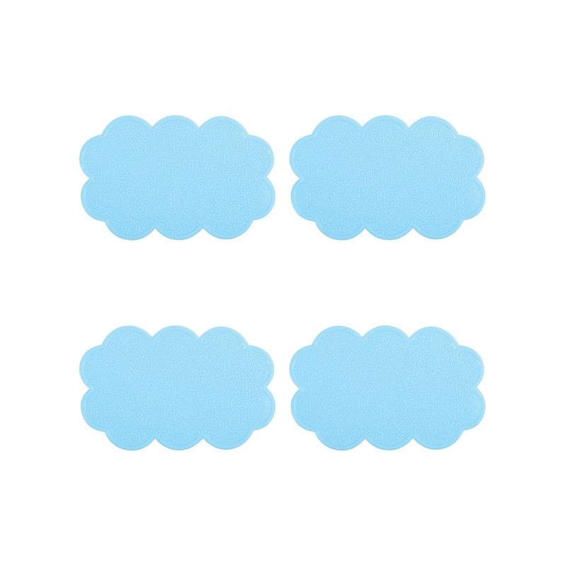 spirella Lot de 4 Tapis antiderapants de douche ou baignoire PVC NUAGES 14 5x9cm Bleu Ciel MSV