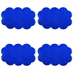 MSV Lot de 4 Tapis antiderapants de douche ou baignoire PVC NUAGES 14,5x9cm Bleu Marine