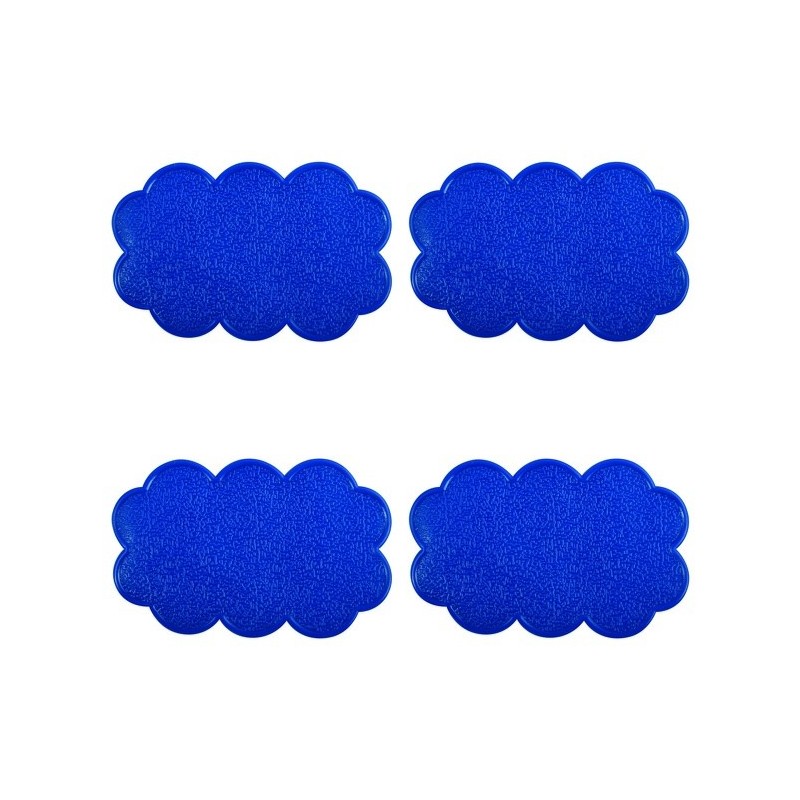 MSV Lot de 4 Tapis antiderapants de douche ou baignoire PVC NUAGES 14,5x9cm Bleu Marine MSV