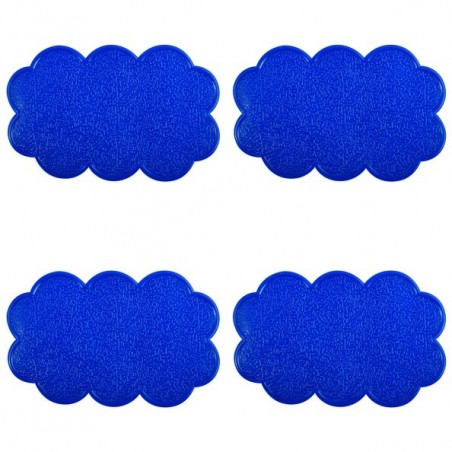 Lot de 4 Tapis antiderapants de douche ou baignoire PVC NUAGES 14,5x9cm Bleu Marine MSV MSV