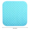 Tapis Fond de douche antidérapant Caoutchouc CLASS 54x54cm Bleu Ciel MSV MSV