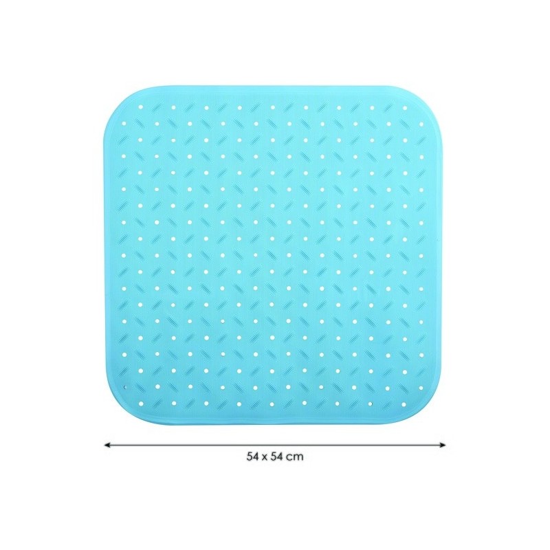 Tapis Fond de douche antidérapant Caoutchouc CLASS 54x54cm Bleu Ciel MSV MSV