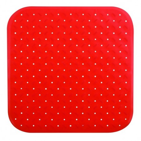 Tapis Fond de douche antidérapant Caoutchouc CLASS 54x54cm Rouge MSV MSV