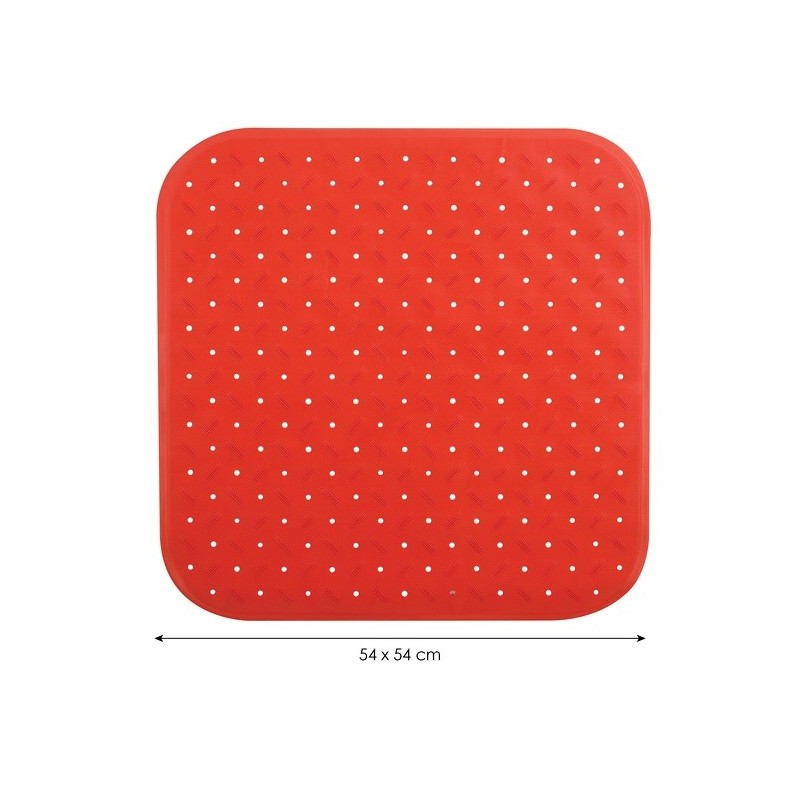Tapis Fond de douche antidérapant Caoutchouc CLASS 54x54cm Rouge MSV MSV