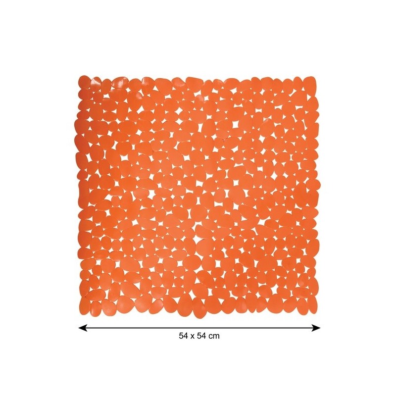 MSV Tapis Fond de douche PVC GALETS 53x53cm Orange MSV