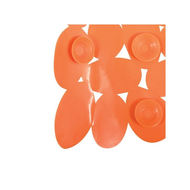 Tapis Fond de douche PVC GALETS 53x53cm Orange MSV MSV