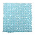 MSV Tapis Fond de douche PVC GALETS 53x53cm Bleu Transparent MSV